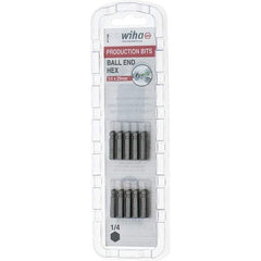 Wiha - 1/4" Drive, Hex Inch Screwdriver Bit - 1" OAL - Americas Industrial Supply