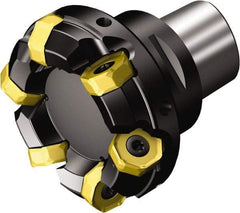 Sandvik Coromant - 80mm Cut Diam, 63mm Arbor Hole, 5.2mm Max Depth of Cut, 42° Indexable Chamfer & Angle Face Mill - 9 Inserts, 745R-2109 Insert, Right Hand Cut, 9 Flutes, Through Coolant, Series Coromill 745 - Americas Industrial Supply