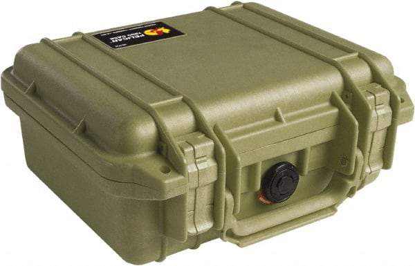 Pelican Products, Inc. - 9-11/16" Wide x 4-7/8" High, Clamshell Hard Case - Olive, Polyethylene - Americas Industrial Supply