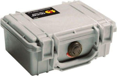 Pelican Products, Inc. - 7-51/64" Wide x 4-19/64" High, Clamshell Hard Case - Silver, Polyethylene - Americas Industrial Supply