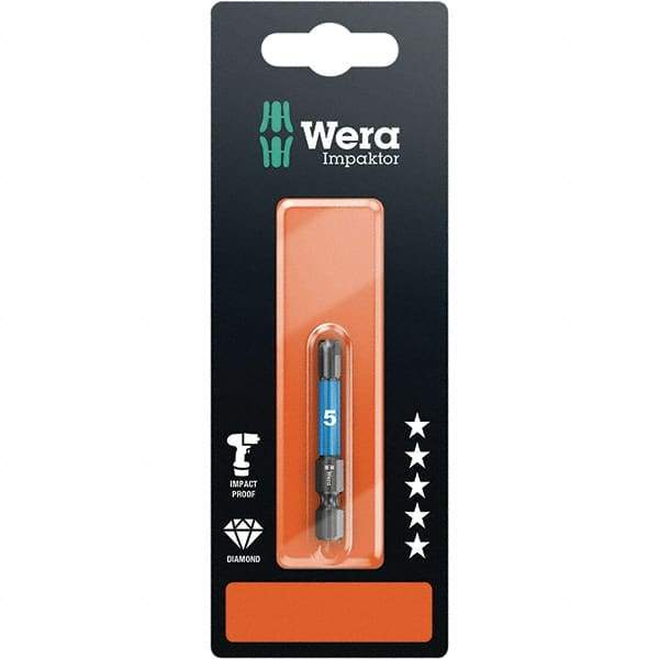 Wera - 6mm Hex Screwdriver Bit - 1/4" Drive, 50mm OAL - Americas Industrial Supply