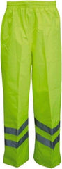 Viking - Size 3XL, High Visibility Lime, Rain, Wind Resistant Pants - No Pockets - Americas Industrial Supply