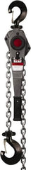 Jet - 6,000 Lb Lifting Capacity, 15' Lift Height, Lever with Overload Protection Hoist - Made from Chain, 82 Lb Avg Pull to Lift Rated Load - Americas Industrial Supply