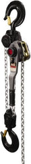 Jet - 18,000 Lb Lifting Capacity, 20' Lift Height, Lever with Overload Protection Hoist - Made from Chain, 79 Lb Avg Pull to Lift Rated Load - Americas Industrial Supply