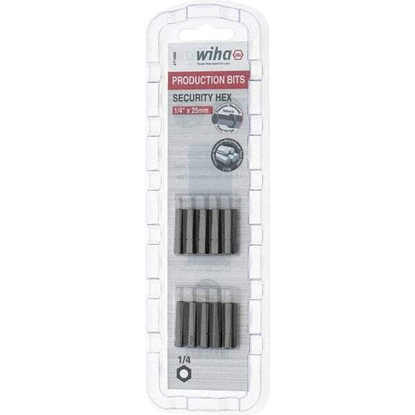 Wiha - 25mm Hex Screwdriver Bit - 1/4" Drive, 1" OAL - Americas Industrial Supply