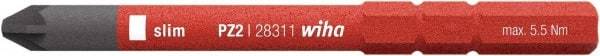 Wiha - 6mm Drive, #2 Pozidriv Screwdriver Bit - 75mm OAL - Americas Industrial Supply