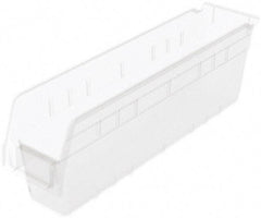 Akro-Mils - 17-7/8" Deep, Clear Polymer Hopper Shelf Bin - 6" High x 4-1/8" Wide x 17-7/8" Long - Americas Industrial Supply