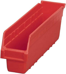 Akro-Mils - 17-7/8" Deep, Red Polymer Hopper Shelf Bin - 6" High x 4-1/8" Wide x 17-7/8" Long - Americas Industrial Supply