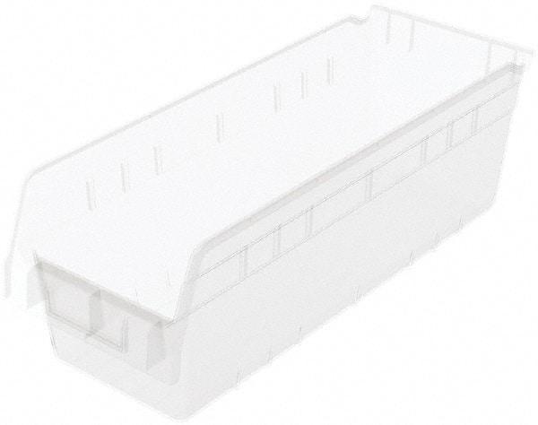 Akro-Mils - 17-7/8" Deep, Clear Polymer Hopper Shelf Bin - 6" High x 6-5/8" Wide x 17-7/8" Long - Americas Industrial Supply
