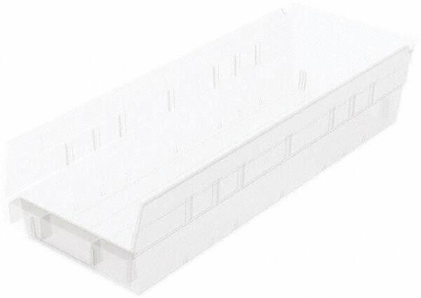 Akro-Mils - 176 Lb. Load Capacity, 17-7/8" Deep, Clear Hopper Shelf Bin - 4" High x 6-5/8" Wide x 17-7/8" Long - Americas Industrial Supply