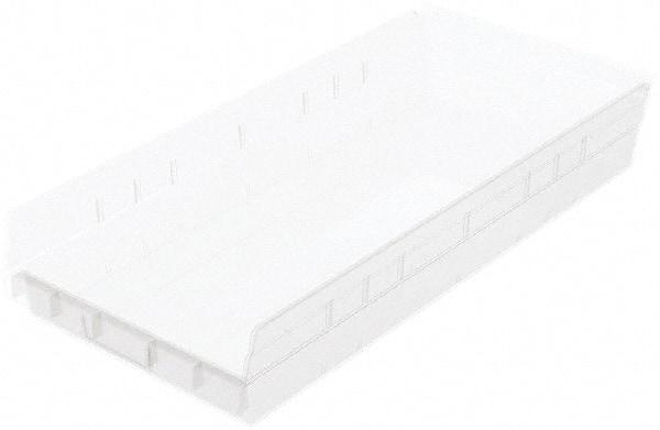 Akro-Mils - 513 Lb. Load Capacity, 23-5/8" Deep, Clear Hopper Shelf Bin - 4" High x 11-1/8" Wide x 23-5/8" Long - Americas Industrial Supply