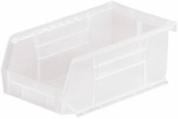 Akro-Mils - 10 Lb. Load Capacity, 7-3/8" Deep, Clear Polymer Hopper Stacking Bin - 3" High x 4-1/8" Wide x 7-3/8" Long - Americas Industrial Supply