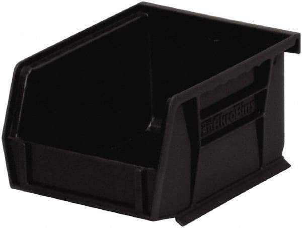 Akro-Mils - 10 Lb. Load Capacity, 5-3/8" Deep, Black Polymer Hopper Stacking Bin - 3" High x 4-1/8" Wide x 5-3/8" Long - Americas Industrial Supply