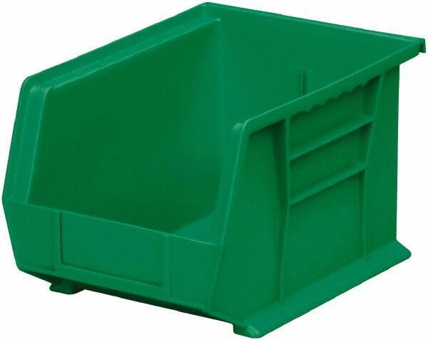 Akro-Mils - 50 Lb. Load Capacity, 10-3/4" Deep, Green Polymer Hopper Stacking Bin - 7" High x 8-1/4" Wide x 10-3/4" Long - Americas Industrial Supply
