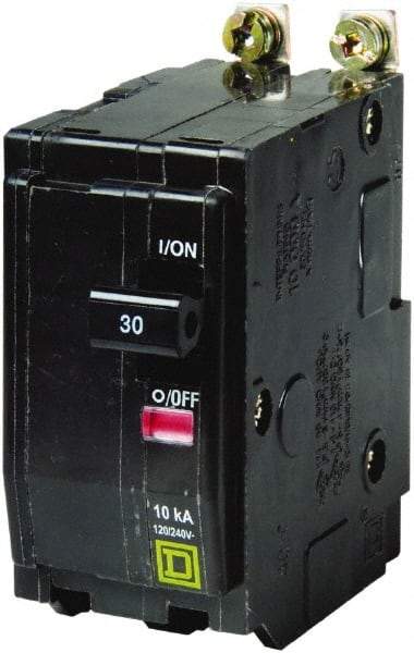 Square D - 30 Amp, 240 VAC, 2 Pole, Bolt On Miniature Circuit Breaker - 14-8 AWG - Americas Industrial Supply
