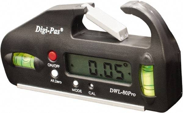 Digi-Pas - 90° Max Measurement Electronic Inclinometer - Pocket Sized, Digital - Americas Industrial Supply