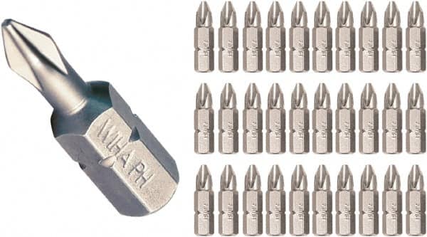 Wiha - #1, Insert Phillips Screwdriver Bit - 1/4" Drive, - Americas Industrial Supply