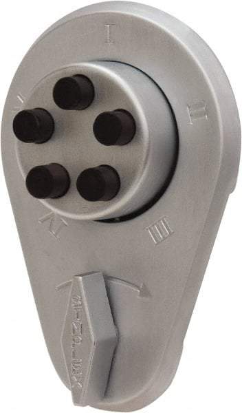 Kaba Access - 1-3/8 to 1-1/2" Door Thickness, Satin Chrome Finish, Push Button Deadbolt - Nonhanded Handling, Combination Override, Keyless Cylinder - Americas Industrial Supply
