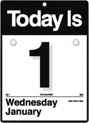 AT-A-GLANCE - 365 Sheet, 4-7/8 x 8", Wall Calendar - White - Americas Industrial Supply