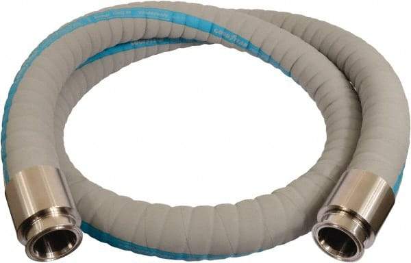 Continental ContiTech - 1" Inside x 1.56" Outside Diam, 220°F, Tri-Clovers Food & Beverage Hose - 1-1/2" Bend Radius, Gray, 15' Long, 250 Max psi, 29 Vacuum Rating - Americas Industrial Supply
