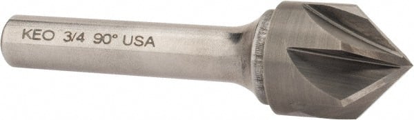 Keo - 3/4" Head Diam, 3/8" Shank Diam, 6 Flute 90° Solid Carbide Countersink - Americas Industrial Supply