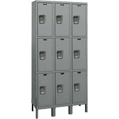 Hallowell - 9 Door, 3 Tier, Premium Wardrobe Lockers - Americas Industrial Supply