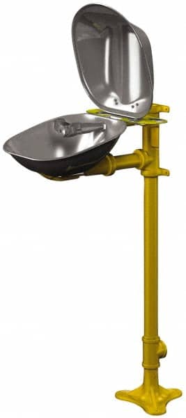 Bradley - Pedestal Mount, Stainless Steel Bowl, Eyewash Station - Americas Industrial Supply
