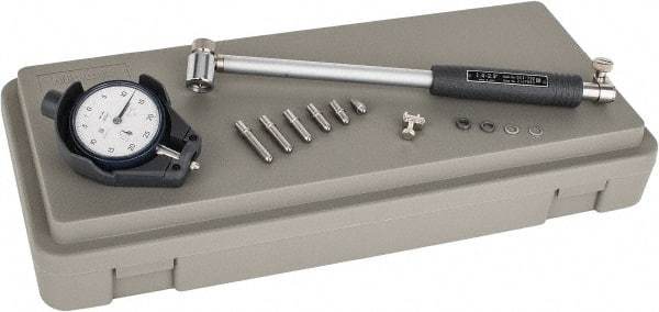 Mitutoyo - 6 Anvil, 1.4 to 2-1/2" Dial Bore Gage - 0.0005" Graduation, 6" Gage Depth, Accurate to 0.00008", Carbide Contact Point - Americas Industrial Supply