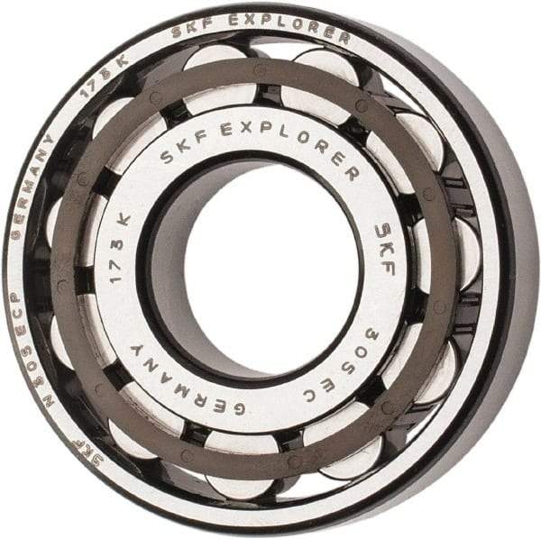 SKF - 25mm Bore Diam, 62mm Outside Diam, 17mm Wide Cylindrical Roller Bearing - 40,200 N Dynamic Capacity, 36,500 Lbs. Static Capacity - Americas Industrial Supply
