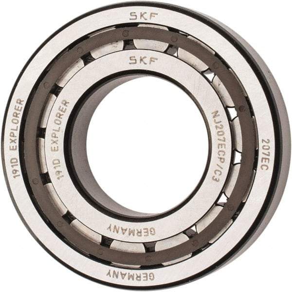 SKF - 35mm Bore Diam, 72mm Outside Diam, 17mm Wide Cylindrical Roller Bearing - 48,400 N Dynamic Capacity, 48,000 Lbs. Static Capacity - Americas Industrial Supply