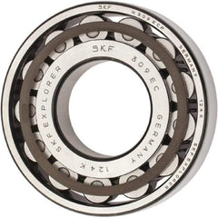 SKF - 45mm Bore Diam, 100mm Outside Diam, 25mm Wide Cylindrical Roller Bearing - 99,000 N Dynamic Capacity, 100,000 Lbs. Static Capacity - Americas Industrial Supply