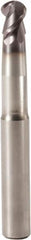 Seco - 4mm Diam, 3.5mm LOC, 2 Flute Solid Carbide Ball End Mill - MEGA-T Finish, Single End, 50mm OAL, 6mm Shank Diam, Spiral Flute - Americas Industrial Supply