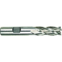 1/2 Dia. x 3-1/4 Overall Length 4-Flute Square End High Speed Steel SE End Mill-Round Shank-Center Cut-Uncoated - Americas Industrial Supply