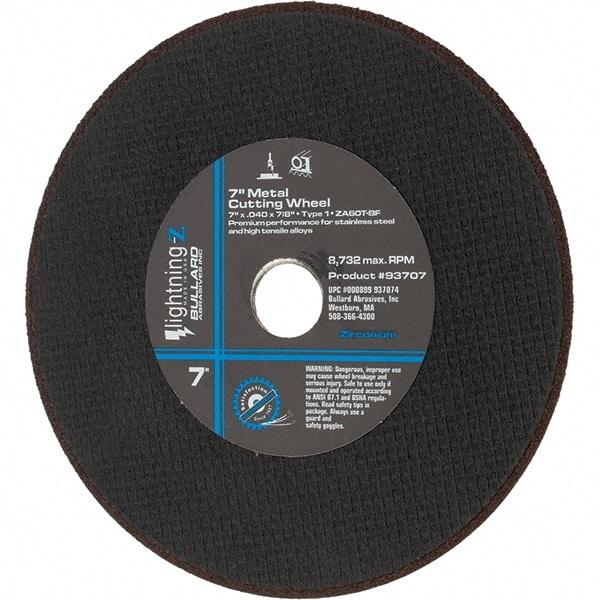 Value Collection - 7" Aluminum Oxide Cutoff Wheel - 0.04" Thick, 7/8" Arbor, 8,732 Max RPM - Americas Industrial Supply