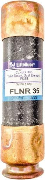 Value Collection - 125 VDC, 250 VAC, 35 Amp, Time Delay General Purpose Fuse - 3" OAL, 200 kA Rating, 13/16" Diam - Americas Industrial Supply