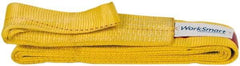 Value Collection - 12' Long x 3" Wide, 4,800 Lb Vertical Capacity, 1 Ply, Polyester Web Sling - 3,800 Lb Choker Capacity, with Eye & Eye (Flat) - Americas Industrial Supply
