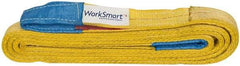 Value Collection - 14' Long x 2" Wide, 6,400 Lb Vertical Capacity, 2 Ply, Polyester Web Sling - 5,000 Lb Choker Capacity, with Eye & Eye (Flat) - Americas Industrial Supply