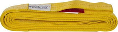 Value Collection - 16' Long x 2" Wide, 6,400 Lb Vertical Capacity, 2 Ply, Polyester Web Sling - 5,000 Lb Choker Capacity, with Eye & Eye (Flat) - Americas Industrial Supply