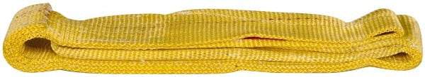 Value Collection - 4' Long x 3" Wide, 8,600 Lb Vertical Capacity, 2 Ply, Polyester Web Sling - 6,900 Lb Choker Capacity, with Eye & Eye (Flat) - Americas Industrial Supply
