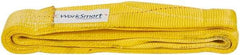 Value Collection - 6' Long x 3" Wide, 8,600 Lb Vertical Capacity, 2 Ply, Polyester Web Sling - 6,900 Lb Choker Capacity, with Eye & Eye (Flat) - Americas Industrial Supply