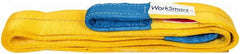Value Collection - 8' Long x 3" Wide, 8,600 Lb Vertical Capacity, 2 Ply, Polyester Web Sling - 6,900 Lb Choker Capacity, with Eye & Eye (Flat) - Americas Industrial Supply