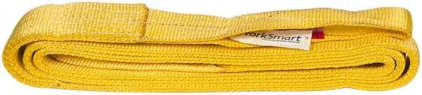 Value Collection - 12' Long x 3" Wide, 8,600 Lb Vertical Capacity, 2 Ply, Polyester Web Sling - 6,900 Lb Choker Capacity, with Eye & Eye (Flat) - Americas Industrial Supply
