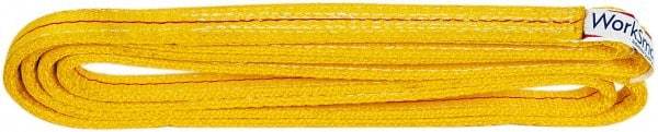Value Collection - 6' Long x 1" Wide, 6,200 Lb Vertical Capacity, 2 Ply, Polyester Web Sling - 4,900 Lb Choker Capacity, with Endless Sling - Americas Industrial Supply