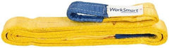Value Collection - 10' Long x 3" Wide, 8,600 Lb Vertical Capacity, 2 Ply, Polyester Web Sling - 6,900 Lb Choker Capacity, with Eye & Eye (Flat) - Americas Industrial Supply
