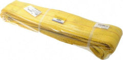 Value Collection - 8' Long x 4" Wide, 11,500 Lb Vertical Capacity, 2 Ply, Polyester Web Sling - 9,200 Lb Choker Capacity, with Eye & Eye (Flat) - Americas Industrial Supply