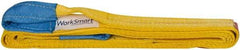 Value Collection - 8' Long x 2" Wide, 3,200 Lb Vertical Capacity, 1 Ply, Polyester Web Sling - 2,500 Lb Choker Capacity, with Eye & Eye (Twisted) - Americas Industrial Supply