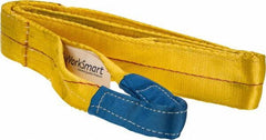 Value Collection - 8' Long x 3" Wide, 8,600 Lb Vertical Capacity, 2 Ply, Polyester Web Sling - 6,900 Lb Choker Capacity, with Eye & Eye (Twisted) - Americas Industrial Supply