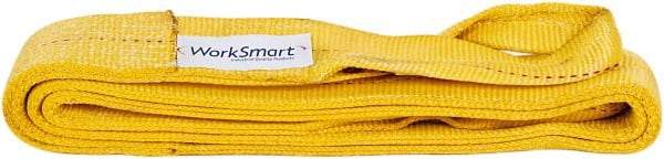 Value Collection - 10' Long x 3" Wide, 8,600 Lb Vertical Capacity, 2 Ply, Polyester Web Sling - 6,900 Lb Choker Capacity, with Eye & Eye (Twisted) - Americas Industrial Supply