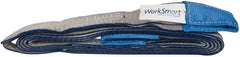 Value Collection - 16' Long x 2" Wide, 3,200 Lb Vertical Capacity, 1 Ply, Polyester Web Sling - 2,500 Lb Choker Capacity, Silver (Color), with Eye & Eye (Flat) - Americas Industrial Supply
