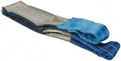 Value Collection - 3' Long x 3" Wide, 4,800 Lb Vertical Capacity, 1 Ply, Polyester Web Sling - 3,800 Lb Choker Capacity, with Eye & Eye (Flat) - Americas Industrial Supply